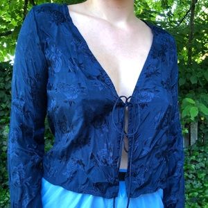 Motel blue front tie top